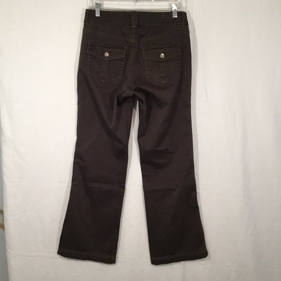 Jag Jeans Brown Mid Rise Wide Leg 5 Pocket Stretch Jeans Size 10 - Picture 5 of 8